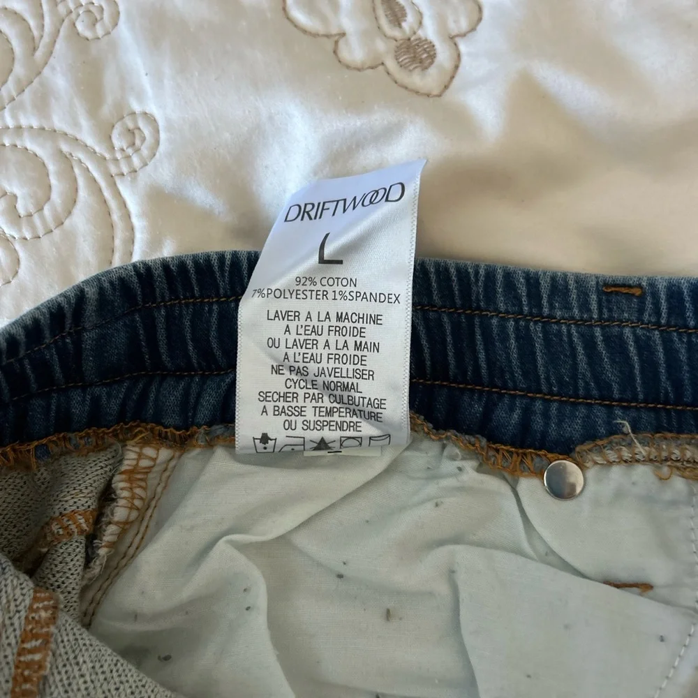 DRIFTWOOD Blue Denim Boyfriend Jeans with Floral Side Embroidery - Picture 6 of 11